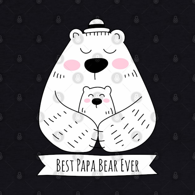 Best Papa Bear Ever - 1 Kid by HappyCatPrints